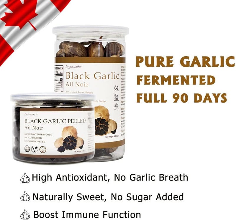 Orgnisulmte Canada Peeled Black Garlic - Fermented Superfood, 7.05 Oz - Image 4